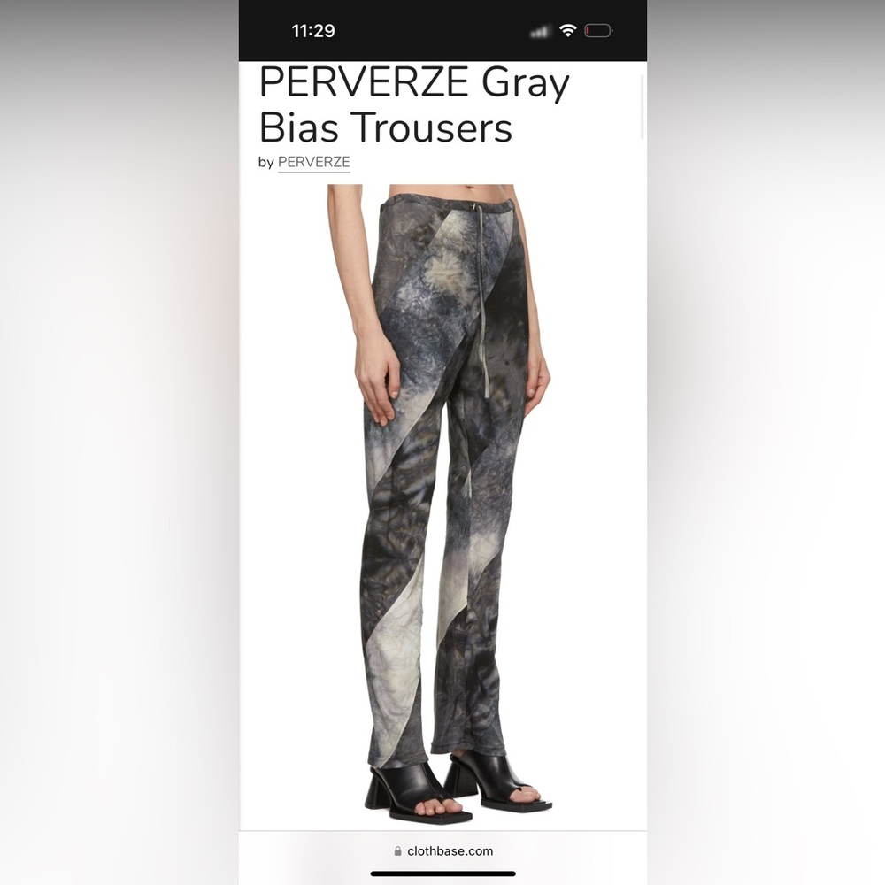 Gray Bias Straight-Leg Trousers